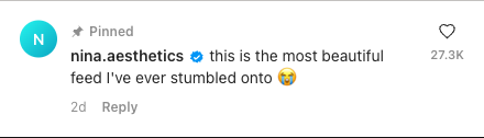 instagram comment generator example — verified pinned comment with 27k likes