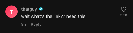 generador de comentarios de tiktok — comentario verificado pidiendo el enlace