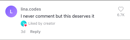 generador de comentarios de tiktok — comentario con me gusta del creador